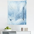 thumbnail image 1 of Winter Tapestry, Winter Trees in Wonderland Theme Christmas New Year Scenery Freezing Icy Weather, Fabric Wall Hanging Decor for Bedroom Living Room Dorm, 5 Sizes, Blue White, by Ambesonne, 1 of 1