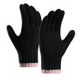 thumbnail image 1 of Winter Teenagers Women Keep Warm Touching Screen Knit Gloves Elastic Soft Full Finger Gloves Mitten, 1 of 7