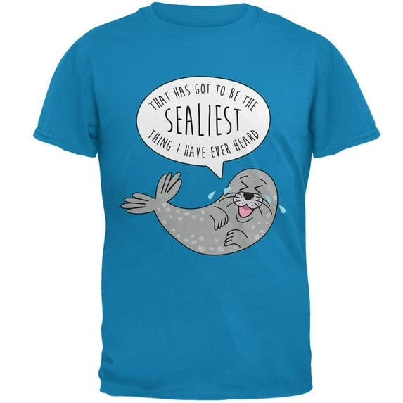 Winter That's the Sealiest Silliest Seal Pun Mens T Shirt Sapphire X-LG