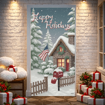 Winter Theme Happy Holidays Banner Festive Design Christmas Decor Snowy Scene for Holiday Celebration Indoor Display Seasonal Decoration