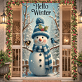 thumbnail image 1 of Winter Theme Hello Banner Snowman Decorative Design Family Celebration Indoor Decoration, 1 of 9