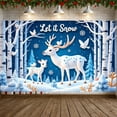 thumbnail image 1 of Winter Theme Let it Snow Banner Snowflake Design Snow Banner Deer Pattern Blue Background Winter Banner for Winter Party Christmas Decoration Holiday Event, 1 of 9
