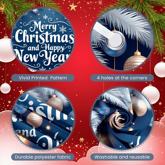 Winter Theme Merry Christmas Decorative Banner Happy New Year Reindeer Design Ornament Decoration for Holiday Celebration Indoor Outdoor