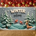 thumbnail image 1 of Winter Theme Winter Banner Snowy Welcome Banner Christmas Tree Design Bird Decoration Winter Welcome Banner for Winter Party Door Decoration Holiday Celebration, 1 of 9