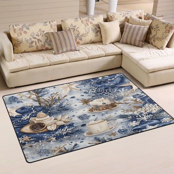 Winter Themed Cake Soft Polyester Area Rug 31''x20'', Non Slip, Memory Foam, Water Absorbent
