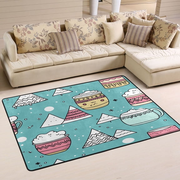 Winter Themed Design Soft Polyester Area Rug 36''x24'', Non Slip, Memory Foam, Water Absorbent