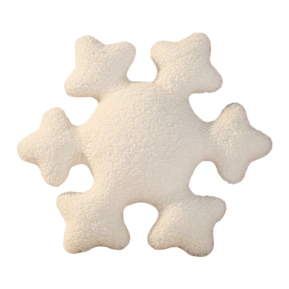 Winter Themed Furry Snowflake Throw Pillow Home Office Decors White Velvets Cushion For Seasonal Celebration Gifting