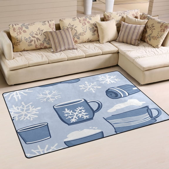 Winter Themed Pattern Soft Polyester Area Rug 31''x20'', Non Slip, Memory Foam, Water Absorbent