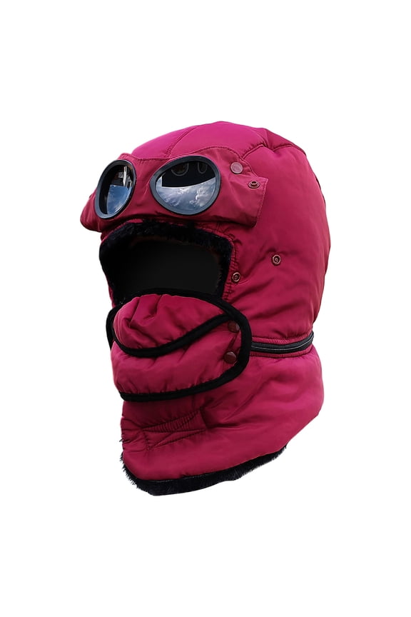 Winter Thermal Balaclava, Cycling Face Mask with Anti-Fog Glasses Window, Windproof & Full Coverage for Protection, Outdoor Riding, Skiing, Motorcycling, Hiking and Winter Commute