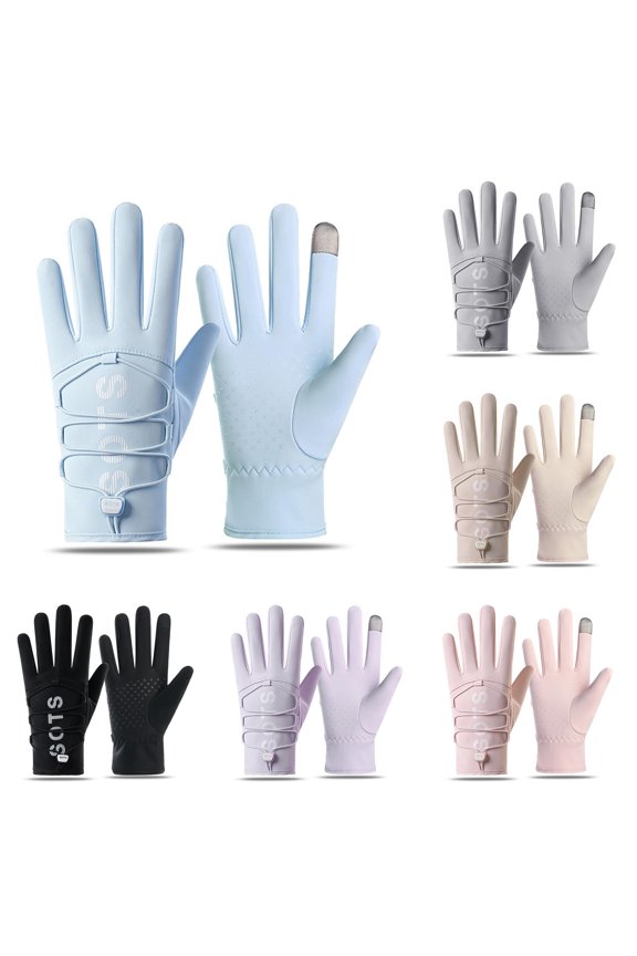 Winter Thermal Cycling Adjustable Snap Closure Windproof Cold Weather Lined Full Finger Touchscreen Grip for Outdoor Sports Activities Mittens Convertible