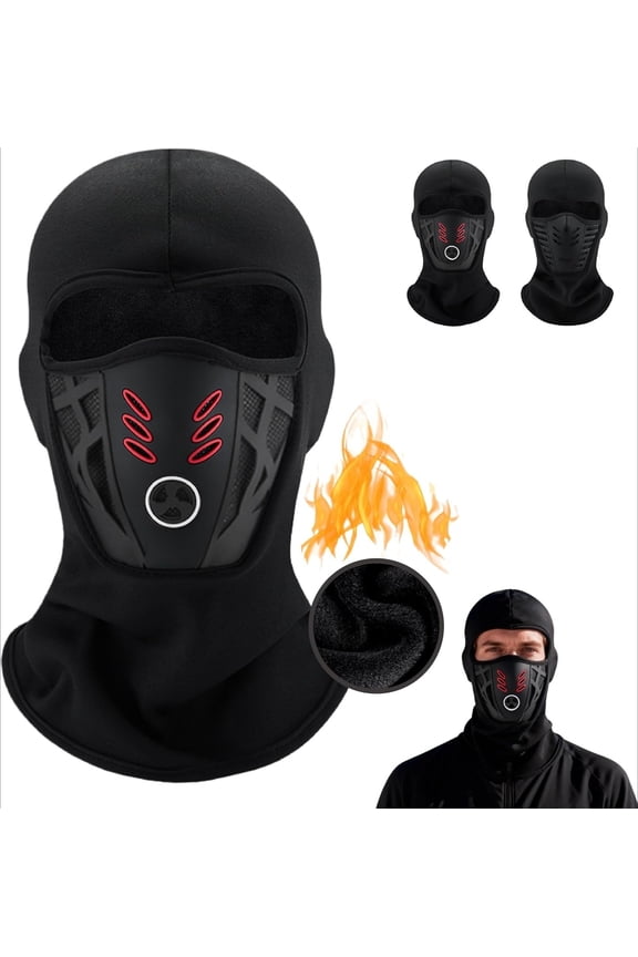 Winter Thermal Cycling Balaclava, Windproof Fleece Helmet Liner with "Anti-Fog" Breathable Mesh, Full Face Ski Mask for Motorcycle & Running