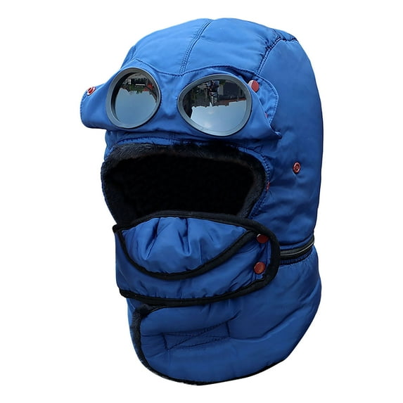 Winter Thermal Cycling Face Mask Balaclava for Men Women | Windproof Fleece 3-Layer Warmer with Glasses Window, Breathable Antifog, Fits Helmet 54-62cm | Outdoor Skiing, , Hiking