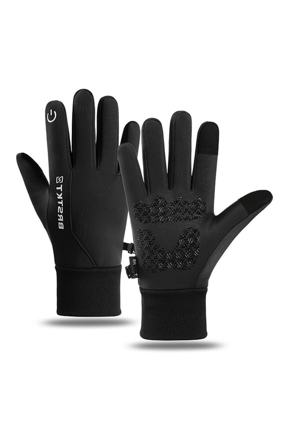 Winter Thermal Cycling Mittens for Outdoor Sports with Adjustable Snap Closure Windproof -Lined Full Finger Touchscreen Grip and - Comfort, L, Black