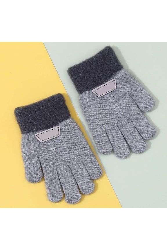 Winter Thermal Five-Finger Kids for Everyday Casual Winter Wear Designed for Boys and Girls with Soft Knit Feel and Cozy Warmth, 3, Grey