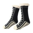 thumbnail image 1 of Winter Thermal Floor Socks Extra Thick Fleece Lined Warm House Slipper Socks - Indoor Use Easy Care for Cold Floors Home Lounge Comfort(Black), 1 of 4