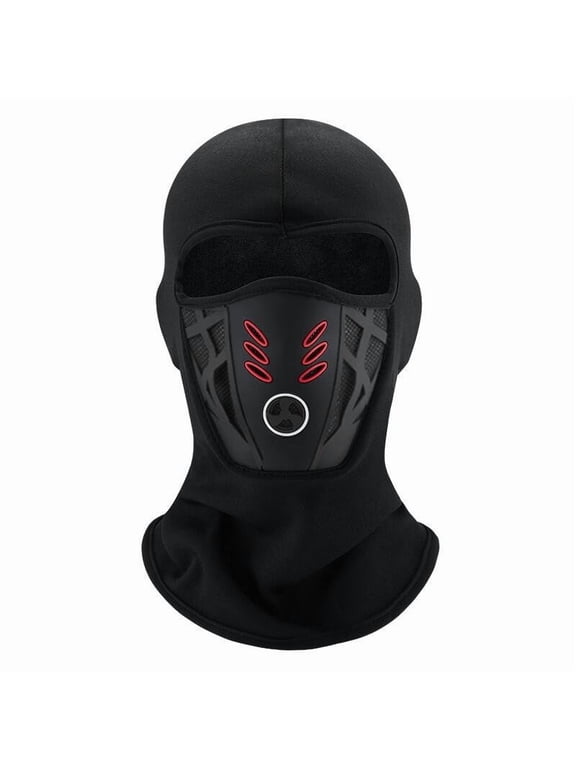 Winter Thermal Full Face Mask Hood Cap, Windproof Soft Warm Outdoor Head Wear for Motorcycle Riding Cycling Skiing, Cold Proof Bike Hood for Men Women Winter Sports