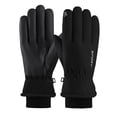 thumbnail image 1 of Winter Thermal Gloves for Motorcycle Cycling Skiing, Touchscreen Windproof Water Resistant Fleece Lined Gloves for Men Women Adult Outdoor Sports - Black, 1 of 5