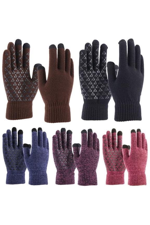 Winter Thermal Gloves Touchscreen Gloves 1 Pair, Soft Gloves for Men Women Knit Anti-slip, Gloves for Women with Warm Fleece Lined