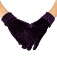 thumbnail image 1 of Winter Thermal Gloves, Women Solid Color Full Finger Stretchy Velvet Evening Party Prom Cycling Gloves, 1 of 8