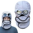 thumbnail image 1 of Winter Thermal Hat with Glasses,Trapper Hat with Mask,11.8" Winter Pilot Hat Trapper Hats Goggles and Face Mask Outdoor Sport Ski(Grey), 1 of 9