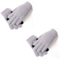 thumbnail image 1 of Winter Thermal Insulated Gloves Men Women Knit Touch Screen Gloves(Purple 2 Pairs), 1 of 5