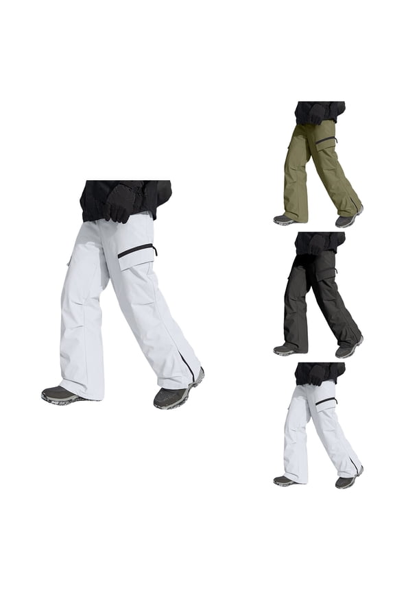 Winter Thermal Insulated Snowboard Pants, Baggy Ski & Hiking Pants for Men Women, Windproof Warm Loose Fit Outdoor Sport Pants with Waterproof Insulation