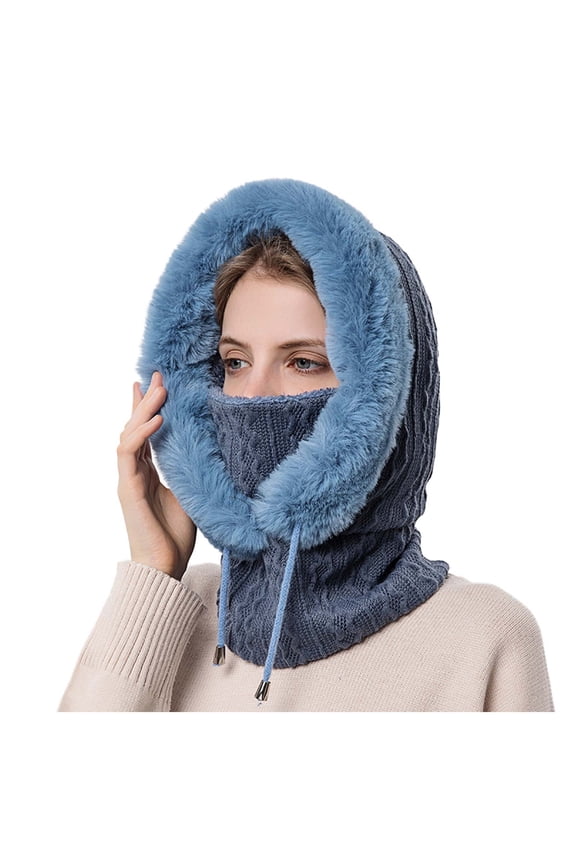 Winter Thermal Integrated Hood Face Headgear for Outdoor Ski Riding and Cold Weather Activities