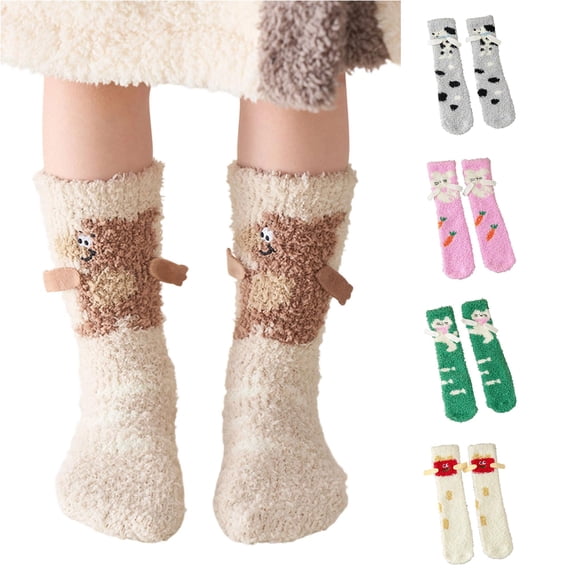 Winter Thermal Kids Socks Cozy Mid Calf Crew For Indoor Home Floor Sleep Warmth