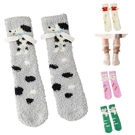 Winter Thermal Kids Socks Cozy Mid Calf Crew For Indoor Home Floor Sleep Warmth