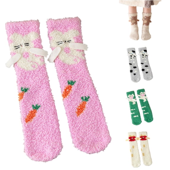 Winter Thermal Kids Socks Cozy Mid Calf Crew For Indoor Home Floor Sleep Warmth
