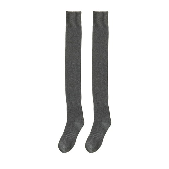 Winter Thermal Knee High Socks for Women Cozy Over The Calf Stockings Elegant Solid Color Long Tube Hosiery Pairs