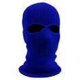 thumbnail image 1 of Winter Thermal Knit Balaclava Face Mask, Two Eye Cutout Thick Rib Weave Warm Stretch Windproof Full Face Protective Headwear for Ski Snowboard Running Royal Blue One Size, 1 of 3