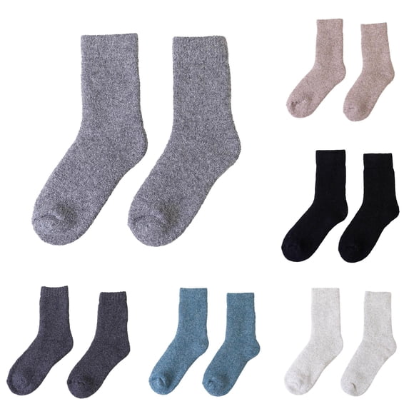 Winter Thermal Knit Mid Calf Socks for Indoor Outdoor Wear Thick Cozy Comfort Soft Warmth Cold Weather