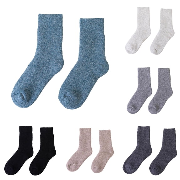 Winter Thermal Knit Mid Calf Socks for Indoor Outdoor Wear Thick Cozy Comfort Soft Warmth Cold Weather