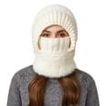 thumbnail image 1 of Winter Thermal Knitted Hood Full Face for Skiing Cycling Outdoor Sports Windproof Cold Weather Gear Womens Knit Beanie Hat Lined Winter, 1 of 4