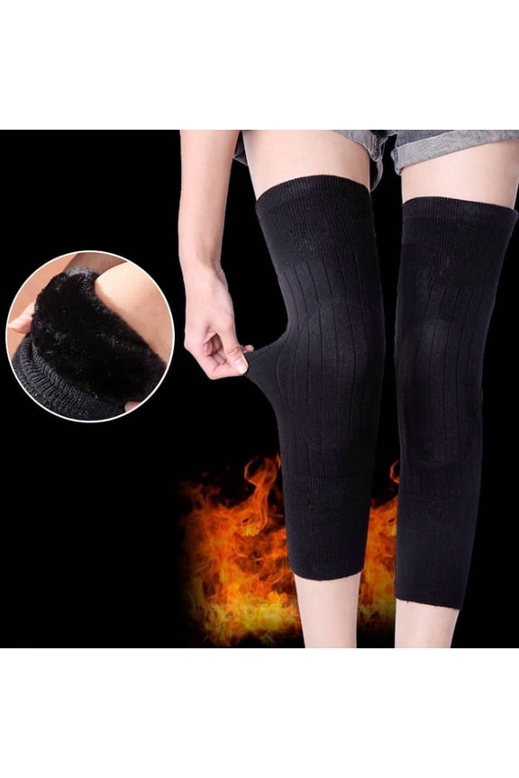 Winter Thermal Leg Knee Warmer Sleeve Socks Women Men Fleece Knee Pad Protector