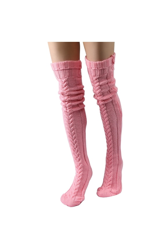 Winter Thermal Leg Warmers Cozy Knee High Socks Soft Stretch Woolen Stockings for Home and Fashion Wear