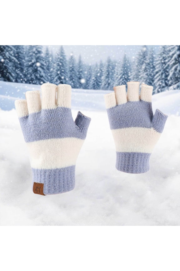 Winter Thermal Mittens for Outdoor Activities in Cold Weather with Half Finger Design for Touchscreen Use and