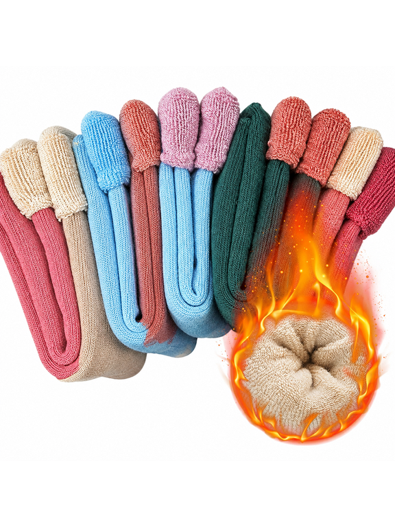 Winter Thermal Socks for Women - 5 Pairs Thick Warm Ladies Cozy Wool Crew Boot Socks, US 5-10