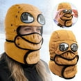 thumbnail image 1 of Winter Thermal Trapper Hat with Glasses, Winter Cycling Windproof Ski Mask Cap,Yellow, 1 of 4
