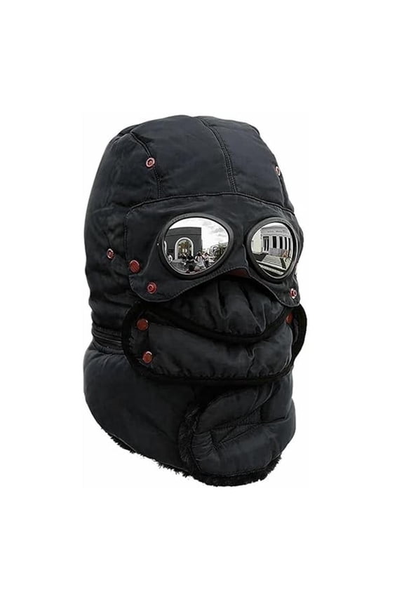 3-in-1 Winter Trapper Hat with Goggles & Face Mask for Men & Women - Windproof Ski Mask for Cycling, Snowboarding, Cold Weather Outdoor Activities