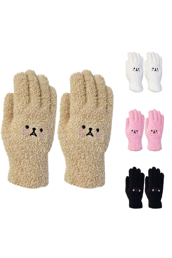 Winter Thermal Warm Gloves Thickened Windproof Thick Velvet Touch Screen Solid Color Winter Glove for Running Driving Cycling Hiking Biking Outdoor Sports Daily Work White