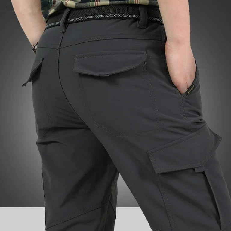Winter Thick Fleece Warm Stretch Causal Pants Men Military
