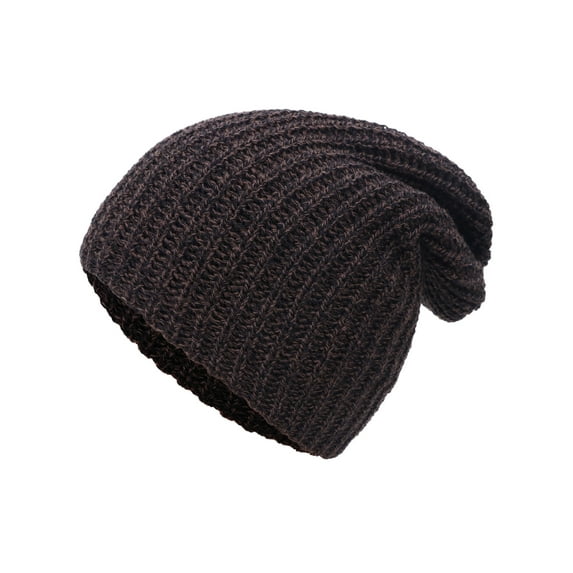 Winter Thick Knit Slouchy Fit Outdoors Mens Ski Beanie Hat,Mix Brown