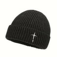 thumbnail image 1 of Winter Thick Knitted Hat For Men And Women Embroidered Design Warm And Breathable Oversized Fit Cold Weather Cap Flannel Hats for Men Rabbit Ears Hat Men Cold Proof Hat Women Trapper Hat Insulated, 1 of 2