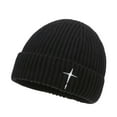thumbnail image 1 of Winter Thick Knitted Hat For Men And Women Embroidered Design Warm And Breathable Oversized Fit Cold Weather Cap Flannel Hats for Men Rabbit Ears Hat Men Cold Proof Hat Women Trapper Hat Insulated, 1 of 6
