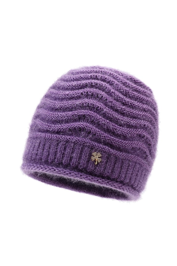 Winter Thick Soft Yarn Knitted Hat with Rhinestone - Warm Thermal for Autumn/Winter, Stylish Headwear for Cold Weather Outdoor Activities,Size:One Size