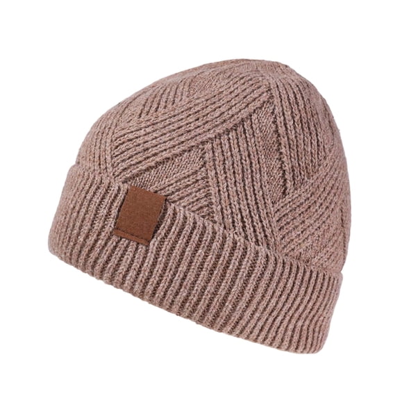 Winter Thick Solid Color Flipped Brim Knit Hat - Casual Warm Pull-On Head-Covering Versatile Cold Weather Cap for Adults,Winter Hats for Women ,Size:One Size