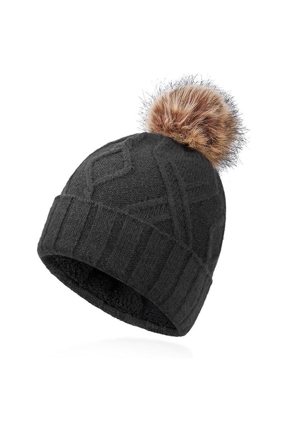 Winter Thick Solid Color Flipped Brim Knit Hat - Casual Warm Pull-On Head-Covering Versatile Cold Weather Cap for Adults,Winter Hats for Women ,Size:One Size