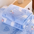 thumbnail image 1 of Winter Thicked Flannel Blanket 59x39 Inches Blue Whale Rabbit Cloud Pattern Fleece Lined Soft Warm Throw Blanket for Bed Sofa Travel Dorm Room Decor, 1 of 6
